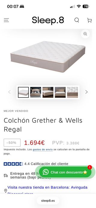 Colchón Grether & Wells Regal 160 x 200