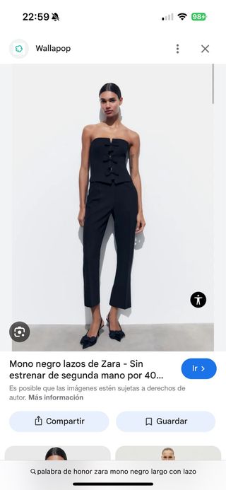 Mono negro (Zara) con un solo uso.