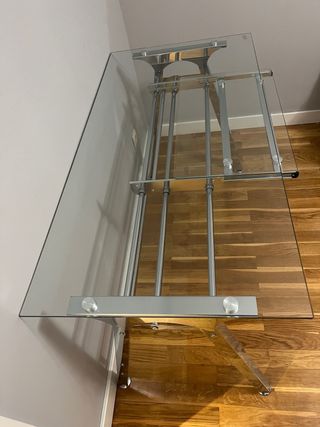 Mesa escritorio cristal y metal