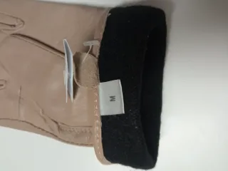 Guantes de Piel Mujer Beige/Marrón