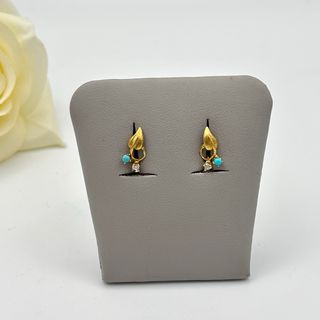 Pendientes Oro 18kt con Turquesa