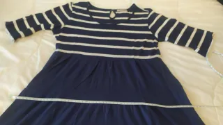Vestido de punto rayas azul y blanco Talla M