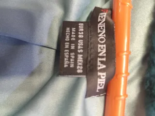 Chaqueta pelo sintético acampanada verde azulado