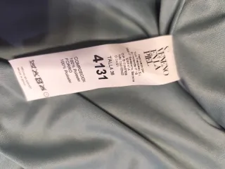 Chaqueta pelo sintético acampanada verde azulado