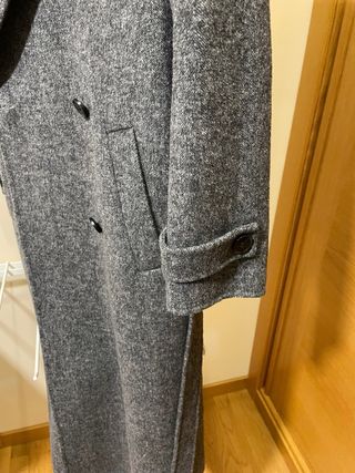 ABRIGO LANA MUJER GRIS