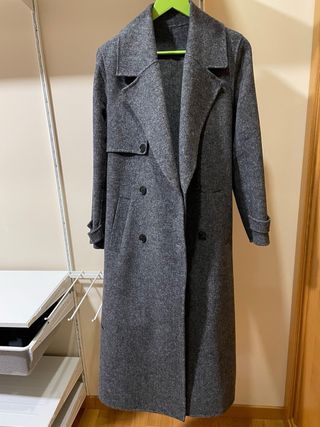 ABRIGO LANA MUJER GRIS