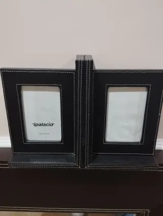 Espejo Grande Cuero Marrón (regalo sujeta-libros)