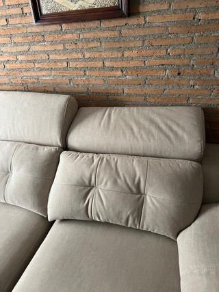 Sofá chaise longue beige tela casi nuevo