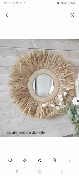 Espejo 65cms macramé