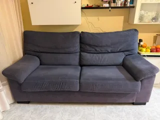 Sofá orejero gris 3 plazas