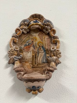 Acquasantiera Madonna Annunciazione Terracotta