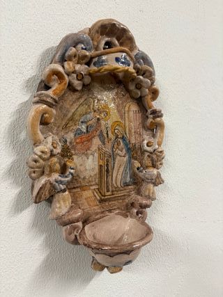 Acquasantiera Madonna Annunciazione Terracotta
