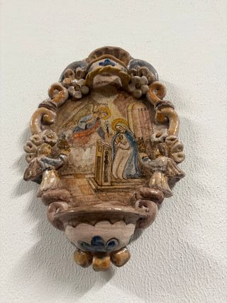 Acquasantiera Madonna Annunciazione Terracotta