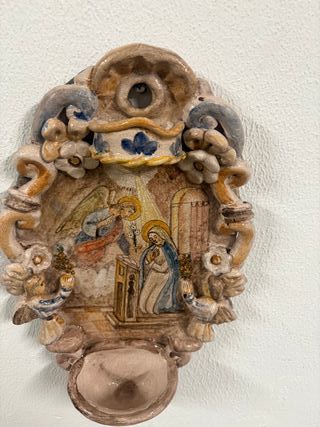Acquasantiera Madonna Annunciazione Terracotta