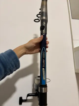 Caña de pescar con carrete