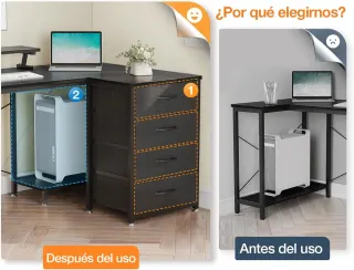 Escritorio Esquinero LED 160x80 cm