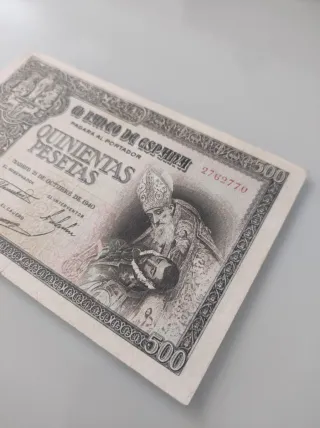 Billete 500 Pesetas Banco de España 1940