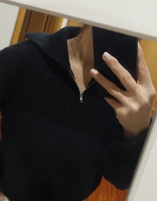 Jersey punto cuello cremallera