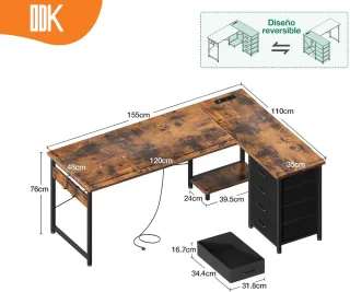 Escritorio Esquinero 155x110