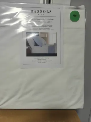 Juego Sábanas Bassols Algodón Blanco Cama 180