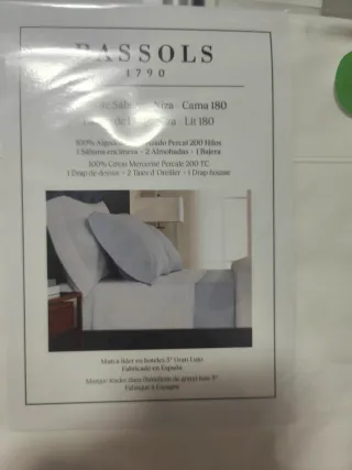 Juego Sábanas Bassols Algodón Blanco Cama 180