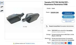 PARAMANOS ORIGINALES NEGROS YAMAHA XTZ 750