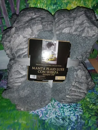 Manta Sherpa Gris 220x240 cm