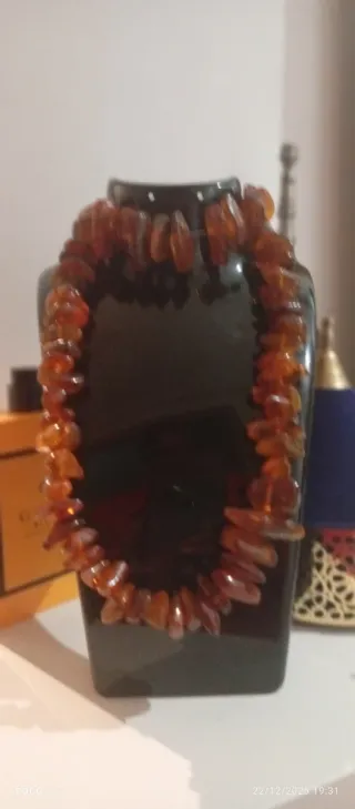 Collar de ámbar natural antiguo