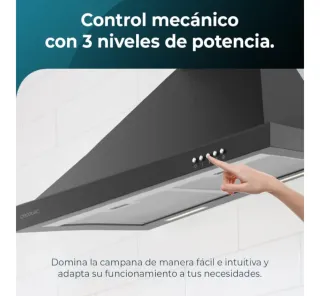 Cecotec Campana Extractora 60cm Piramidal Negra