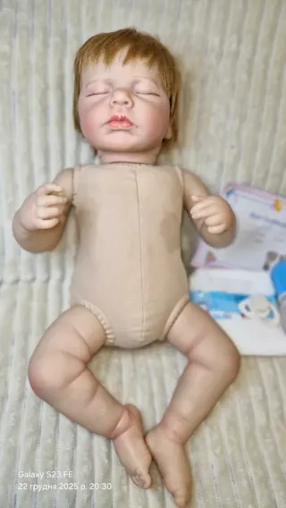 Muñeca estilo reborn 49cm, cuerpo de tela