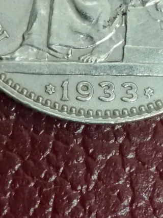 Moneda 1 Peseta Plata 2ª Rep. Esp. 1933