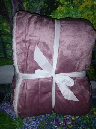 Manta Rosa Grabada Sherpa 220x240