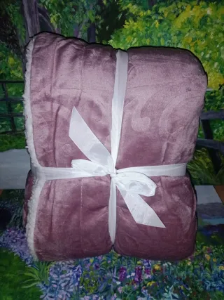 Manta Rosa Grabada Sherpa 220x240
