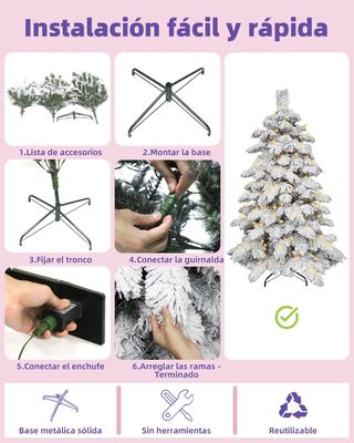 Árbol Navidad 180cm con Luces LED