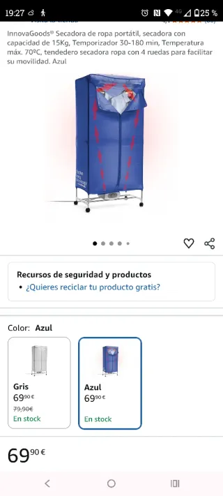 Secadora de ropa portátil InnovaGoods