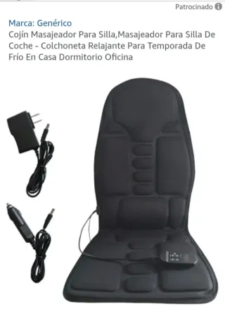 Cojín Masajeador Silla Coche Negro