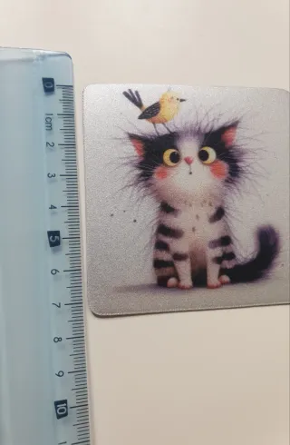 2 Imanes decorativos de gatos y pájaros