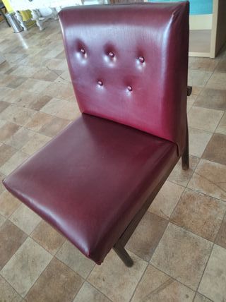 Sillón Vintage Rojo Piel Sintética