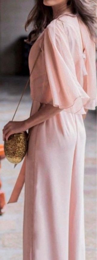 Mono Zara rosa pastel elegante Talla XS