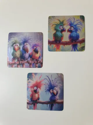 3 Imanes divertidos de loros