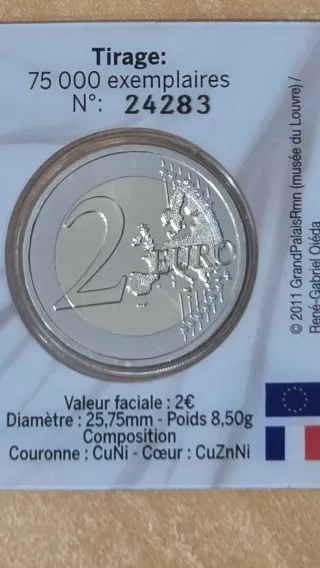 Moneda 2€ Coincard Louvre París
