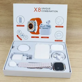 Pack X8: Reloj, Auriculares, cargador portátil,etc