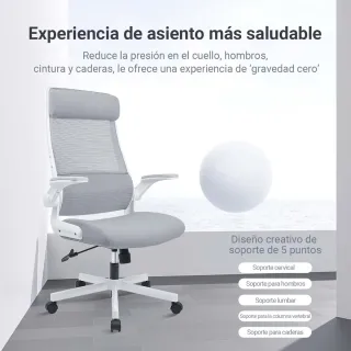 Silla de oficina ergonómica gris