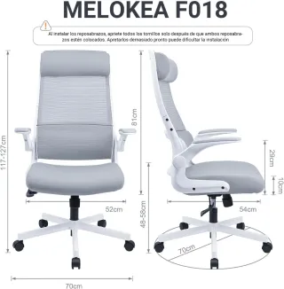 Silla de oficina ergonómica gris