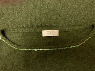 Top e giacchino CXD verde in cashmere