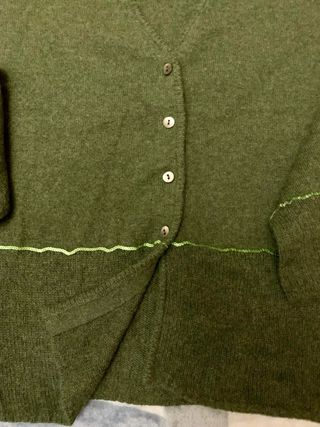 Top e giacchino CXD verde in cashmere