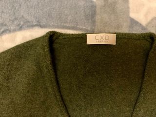 Top e giacchino CXD verde in cashmere