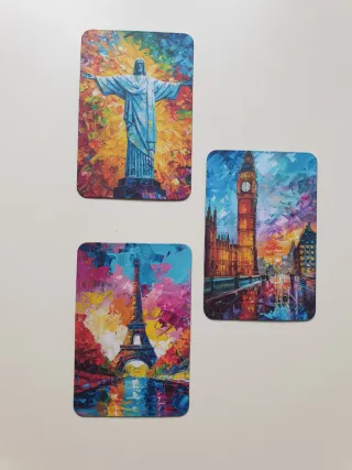 3 Imanes Decorativos Viajeros