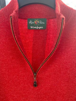 Jersey Alan Paine Lana Cremallera Roja