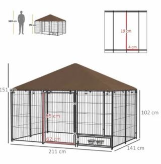Jaula Metálica para Mascotas con Techo